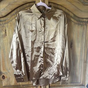Ladies copper satin blouse